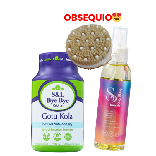 🟢 Combo Bye Bye Celulitis+ Aceite S2 + Cepillo exfoliante